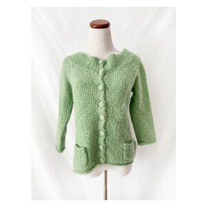 VTG Green Women's Cardigan Sweater